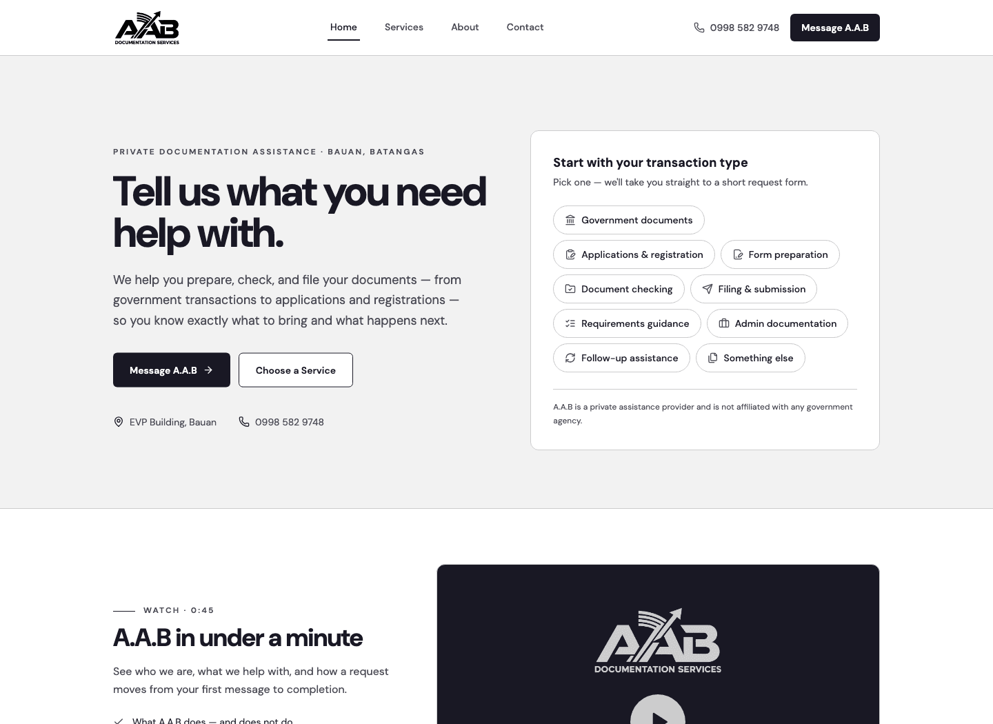 Quiet Intake website preview