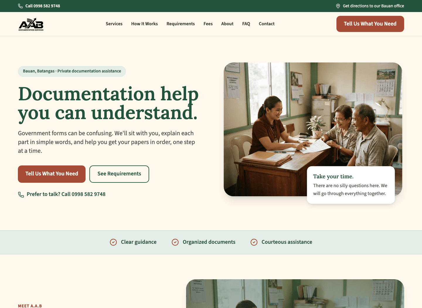 Warm Guidance website preview